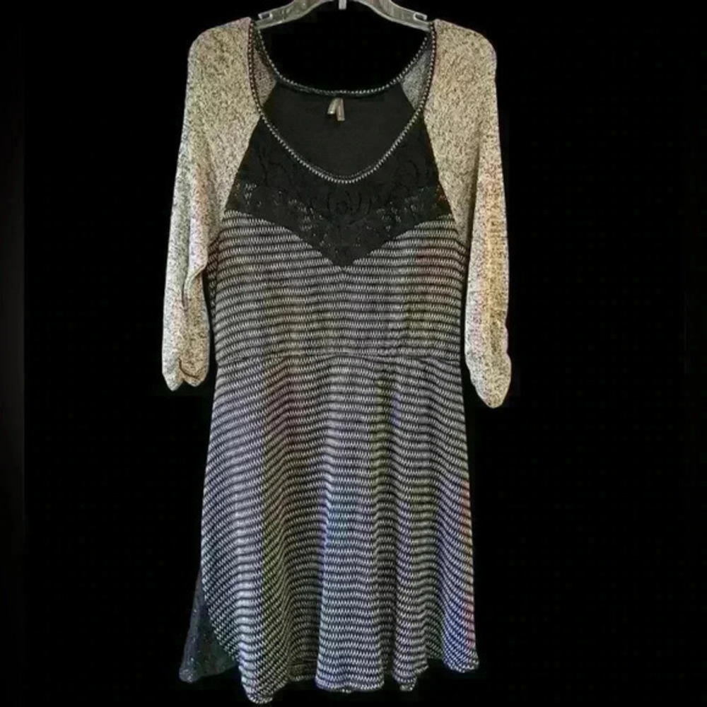 Vanity Fit and Flare Skater Style Lace 90s Dress Size Large